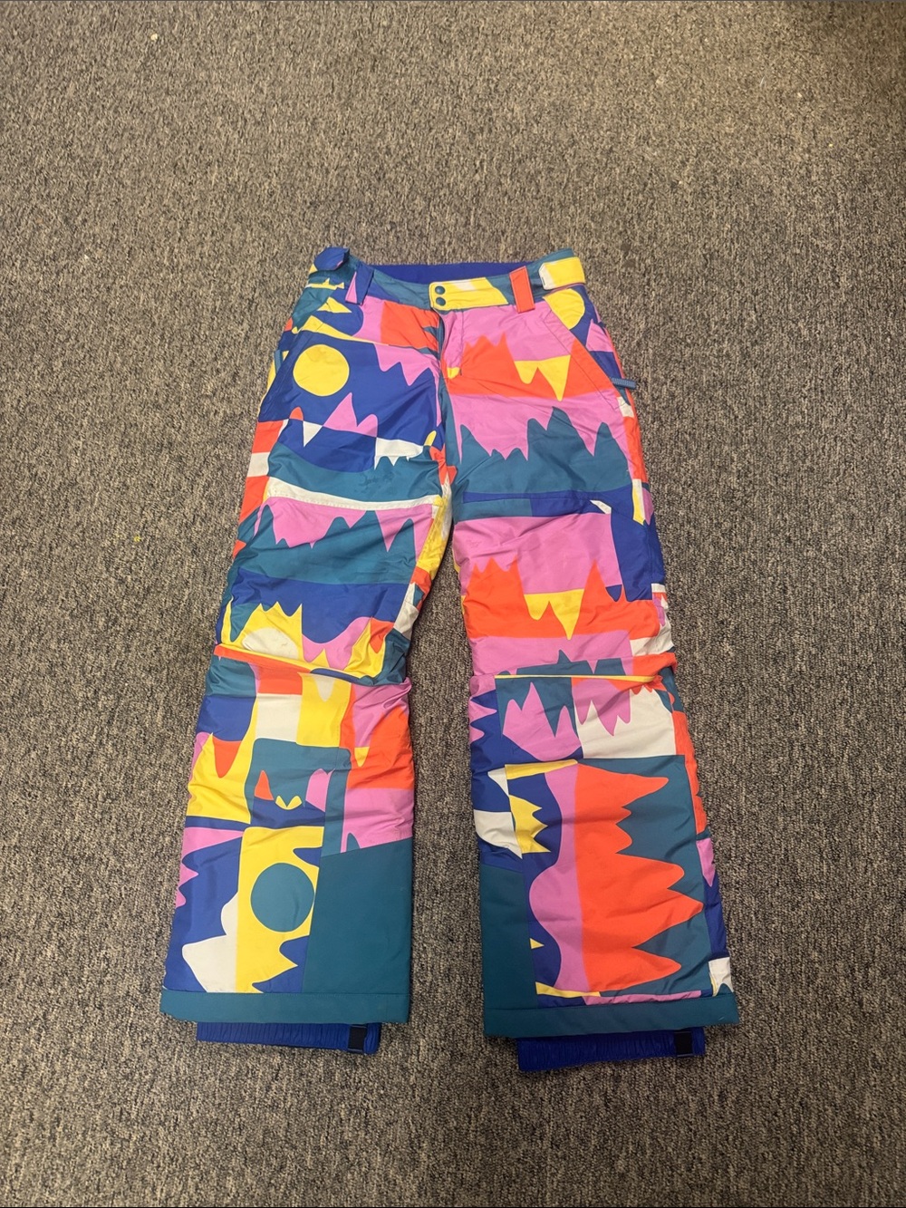 Patagonia Kids Colorblock Snow Pants - Blue, Pink, Yellow, Orange